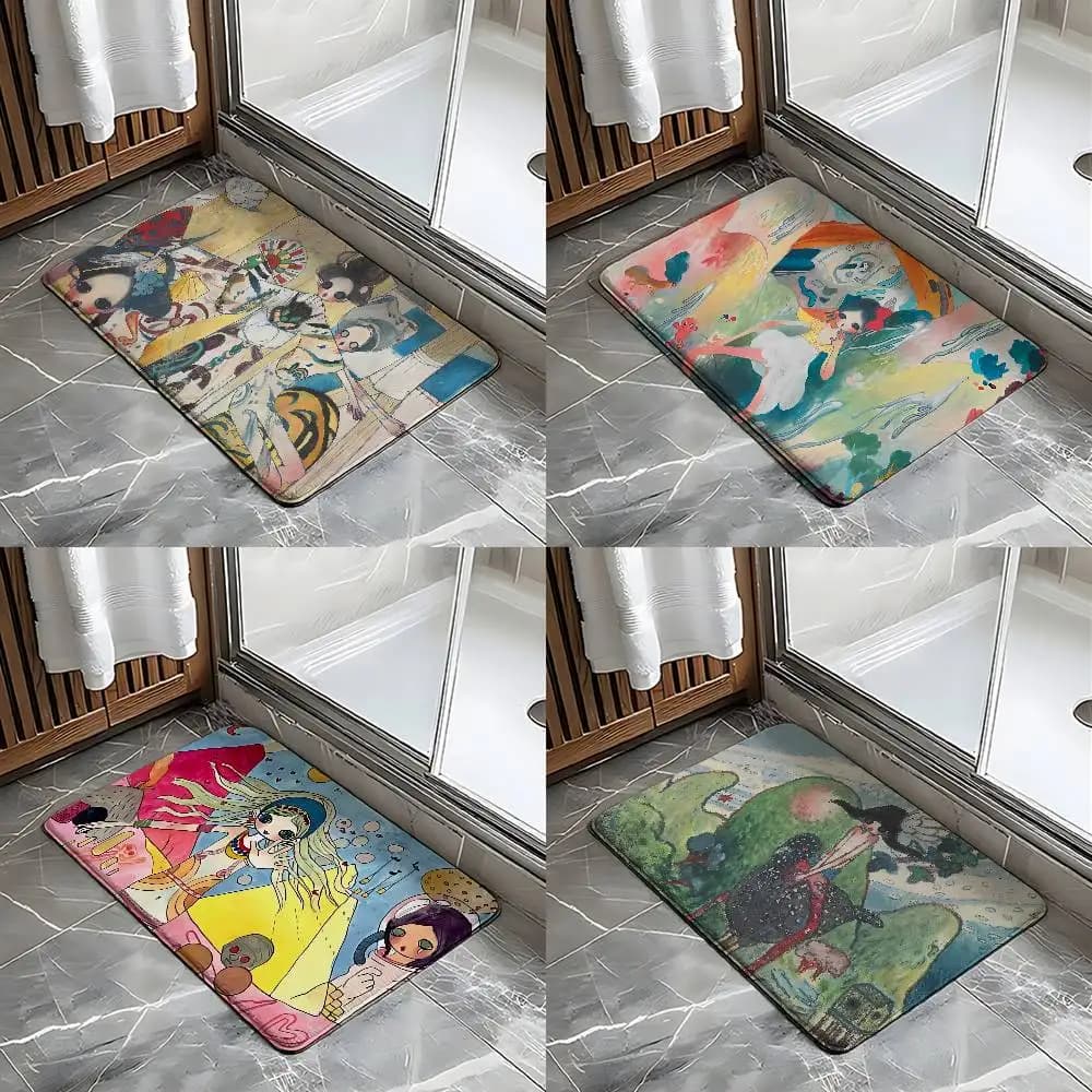 Aya Takano Art Entry Door Floor Mat Festive Decorations Carpet Bathroom Anti-slip Mat Entrance Doormat