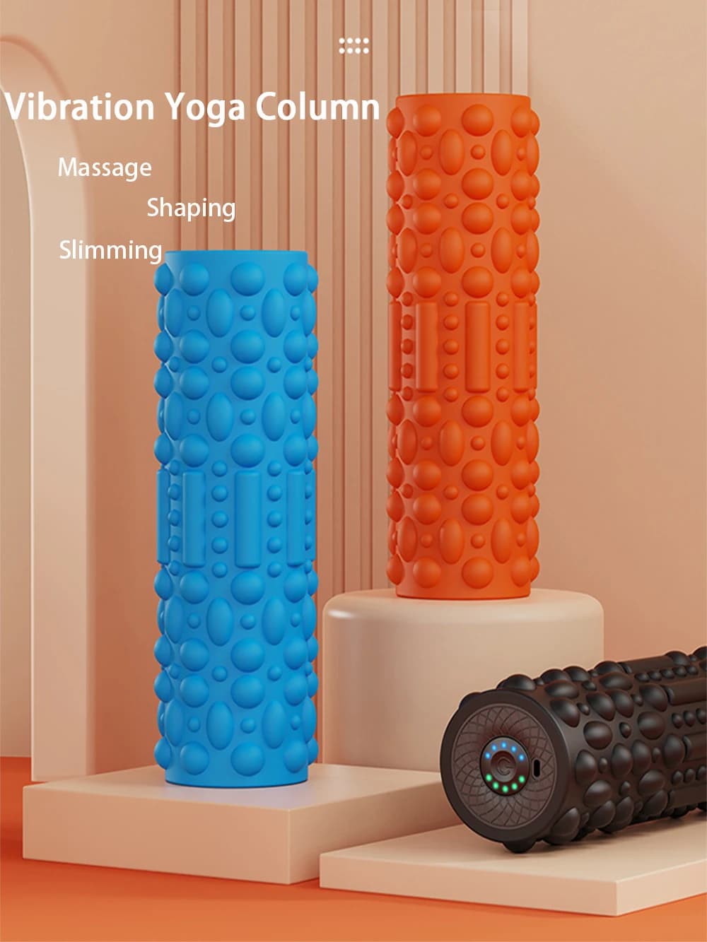 5 Speed Rechargeable Vibrant Massage Roller for Muscular Weaving, Collo, Schiena, Gambe, Feet, Relax, Fitness and Yoga