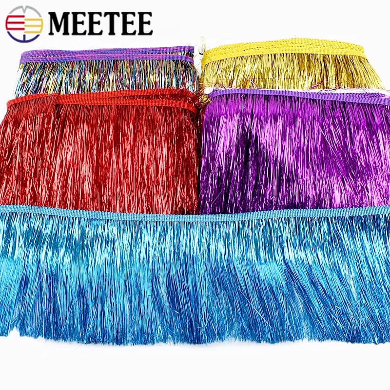 5 Metri 10/15/20 centimetri Lucido Nappa Frange per Cucire Vestiti Lace Trim Vestito Latino Decorazione Di Natale Frangia Nappe Accessori