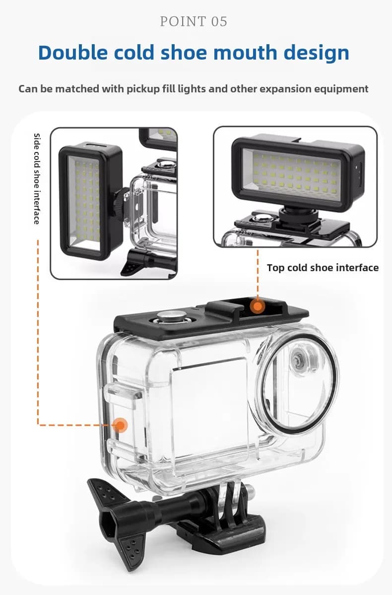 Custodia Impermeabile Subacquea per Action Camera DJI Action3/4/5 - Protezione Fino a 60m