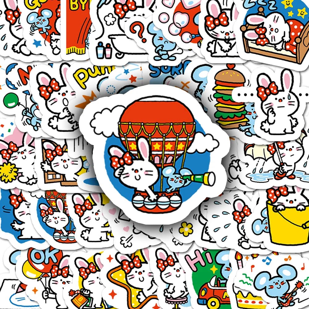 40 pezzi simpatico cartone animato BUNNY & MATTY adesivi fai da te diario portatile telefono bagagli skateboard graffiti decalcomanie adesivo regalo giocattolo