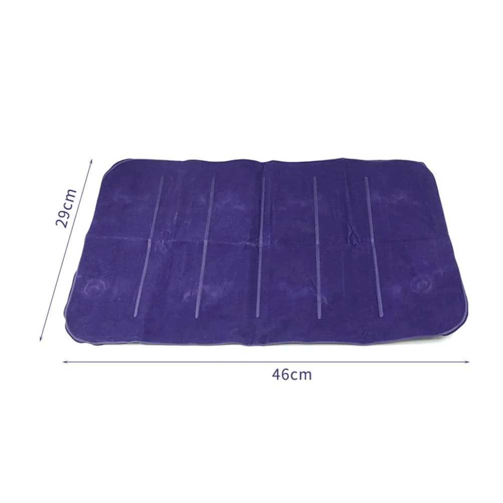 Cuscini gonfiabili portatili per il collo, 4 pezzi, in PVC floccato, per viaggi all'aperto, campeggio, design ergonomico leggero, multiuso per auto