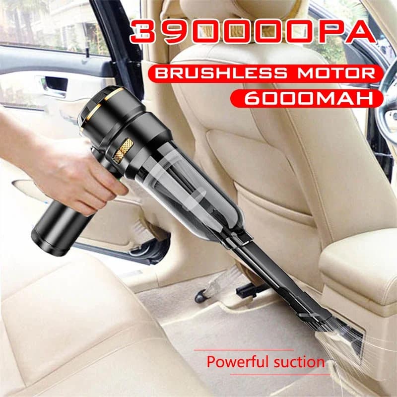 Car Vacuum Cleaner, Brushless Motor High Power, Strong Suction, Long Battery Life, Washable Filter for Home, Car, Office