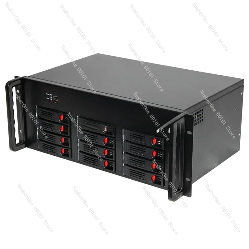 Server con telaio 4U Hot Swap ITX per archiviazione NAS a 12 alloggiamenti con disco rigido 2,5/3,5