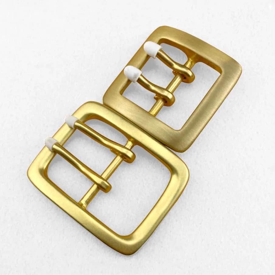 Fibbia per cintura di ricambio con fibbia per cintura a doppia linguetta in ottone massiccio da 40mm adatta a cinturino largo 38mm