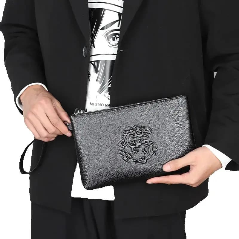 Men's PU Leather Clutch Bag Long Wallet Fashion Business Purse Mobile Cash Holder