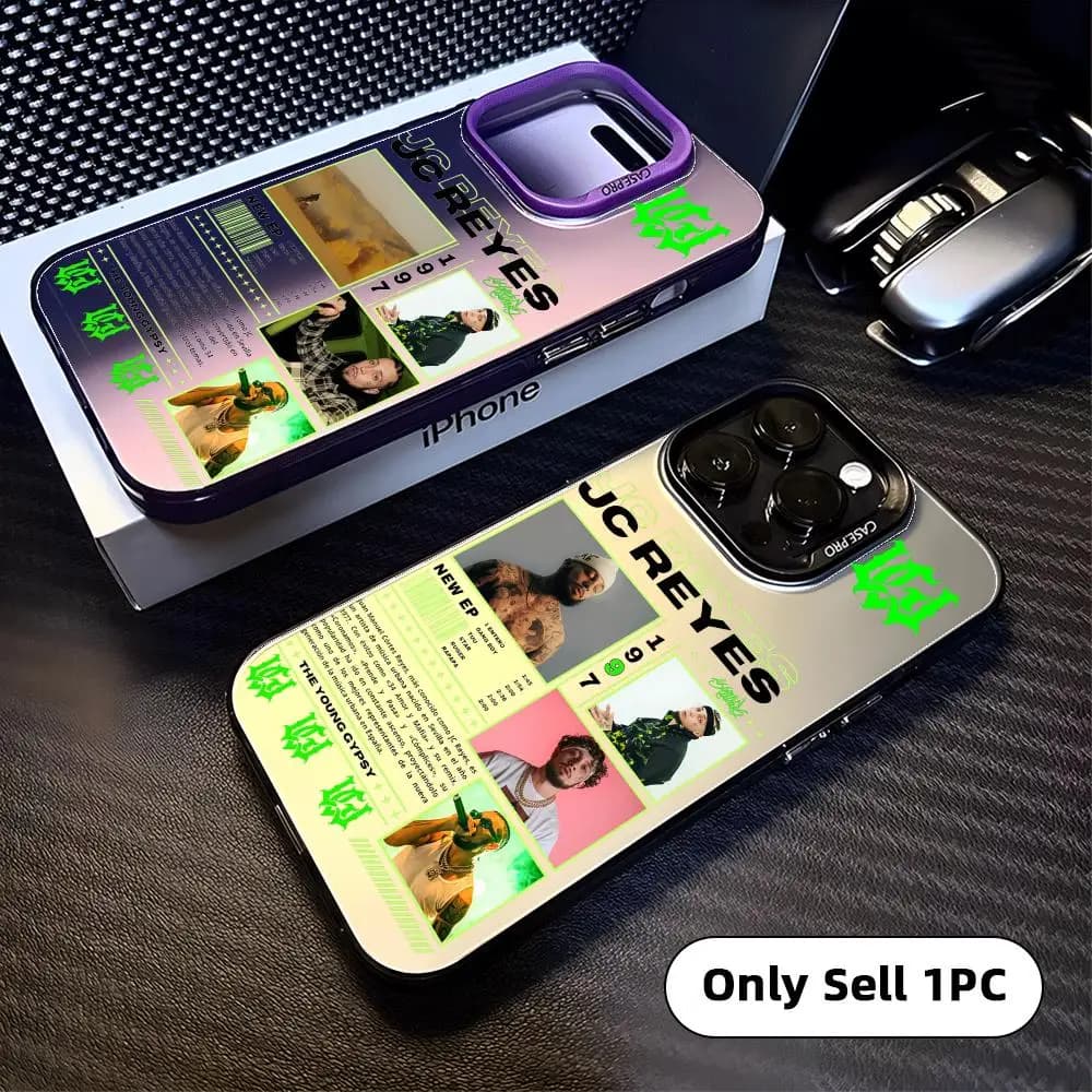 Custodia per telefono Rapper JC r-REYES Tour per iPhone 17 16 15 14 13 12 11 Pro Max Designer Opaca Laser Aurora