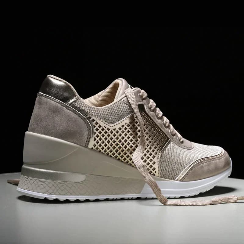 Scarpe vulcanizzate da donna con altezza crescente Scarpe da passeggio leggere e traspiranti Scarpe con plateau per donna Sneakers con zeppa fatte a mano
