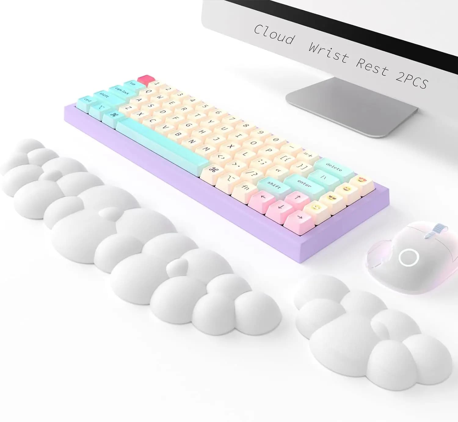 Poggiapolsi per tastiera Cloud Poggiapolsi per tastiera in memory foam Poggiapolsi per tastiera ergonomico Supporto per polso per tappetino per mouse antidolorifico