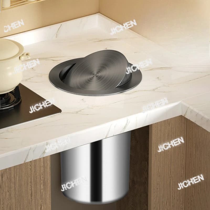 Pattumiera da cucina JTC Bidone della spazzatura incorporato Contenitori per lettiere grandi in acciaio inossidabile Pattumiera touch di lusso con coperchio Accessori da cucina