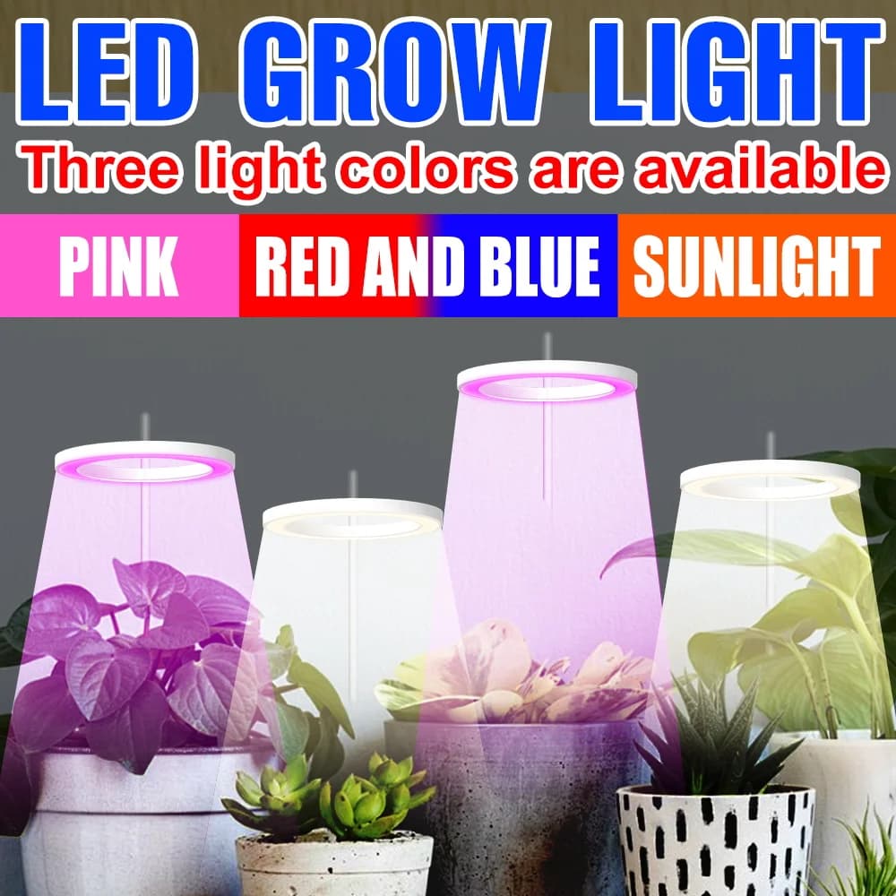 USB DC5V LED Grow Light Full Spectrum Indoor Plant Lamp Dimmable With Timing Auto On/Off For Grow Box Potted Flowers Cultivation