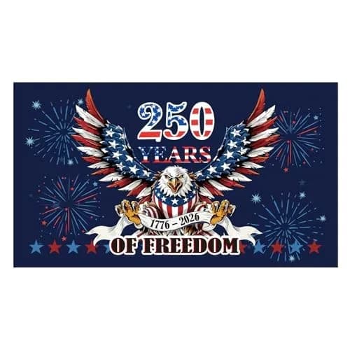 Tappeto patriottico antiscivolo con aquila per il 250° anniversario degli Stati Uniti, per la porta d'ingresso e l'arredamento esterno