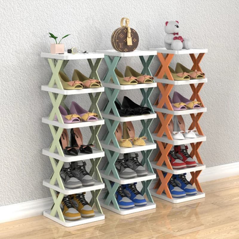 Scarpiera impilabile organizzatore di stoccaggio di scarpe multistrato scaffale per scarpe salvaspazio rimovibile armadietti per scarpe in plastica forniture per la casa