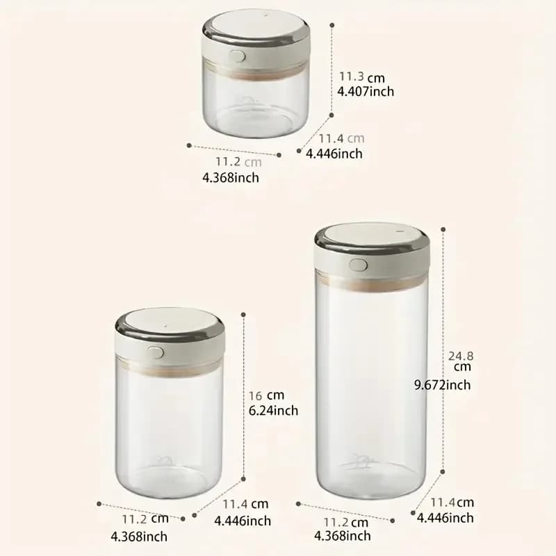 With Lid Airtight Glass Spice Jar Storage Pop Up Coffee Bean Container Kitchen Pantry Organizer