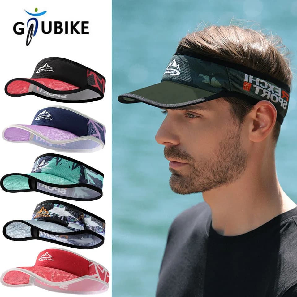 GTUBIKE Cappello da sole antiscivolo Visiera elastica rinfrescante Berretto da baseball in rete Top Berretto da golf da tennis vuoto Protezione solare da pesca Cappellini da corsa