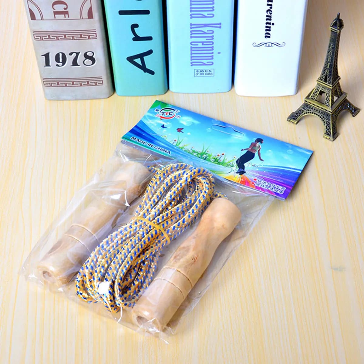 3Pcs Children Skipping Rope Adjustable Wooden Handle Jump Rope Lightweight Portable Exercise Ropes for Fitness Training