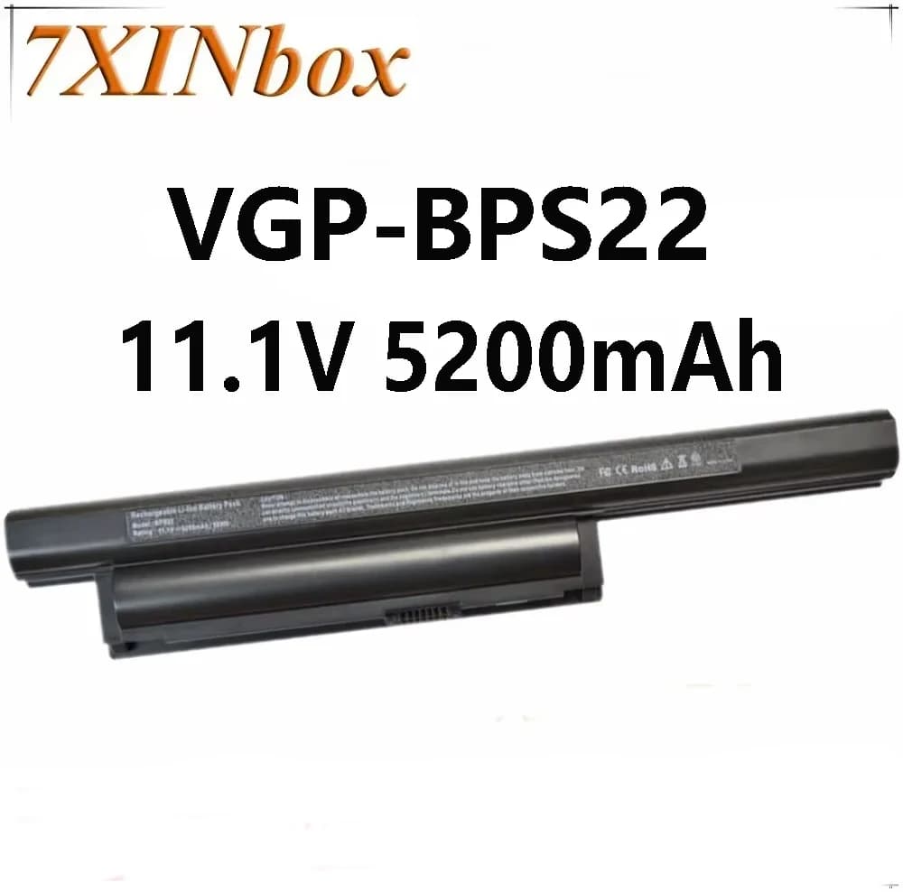 7XINbox VGP-BPS22 11.1V 5200mAh Batteria del computer portatile per Sony VPC-EA12EN/BI VPC-EA13EH/L VPC-EA13EN/L VPC-EA15FA/B VPC-EA15FA/P