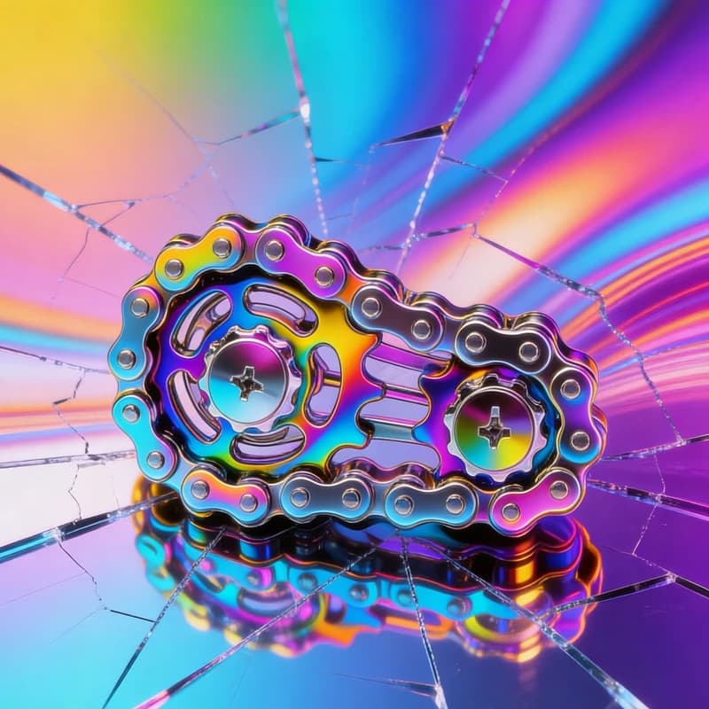 Fidget Spinner in Metallo, Giocattolo Antistress e Antiansia, Spinner a Catena di Bicicletta in Metallo per Adulti e Bambini
