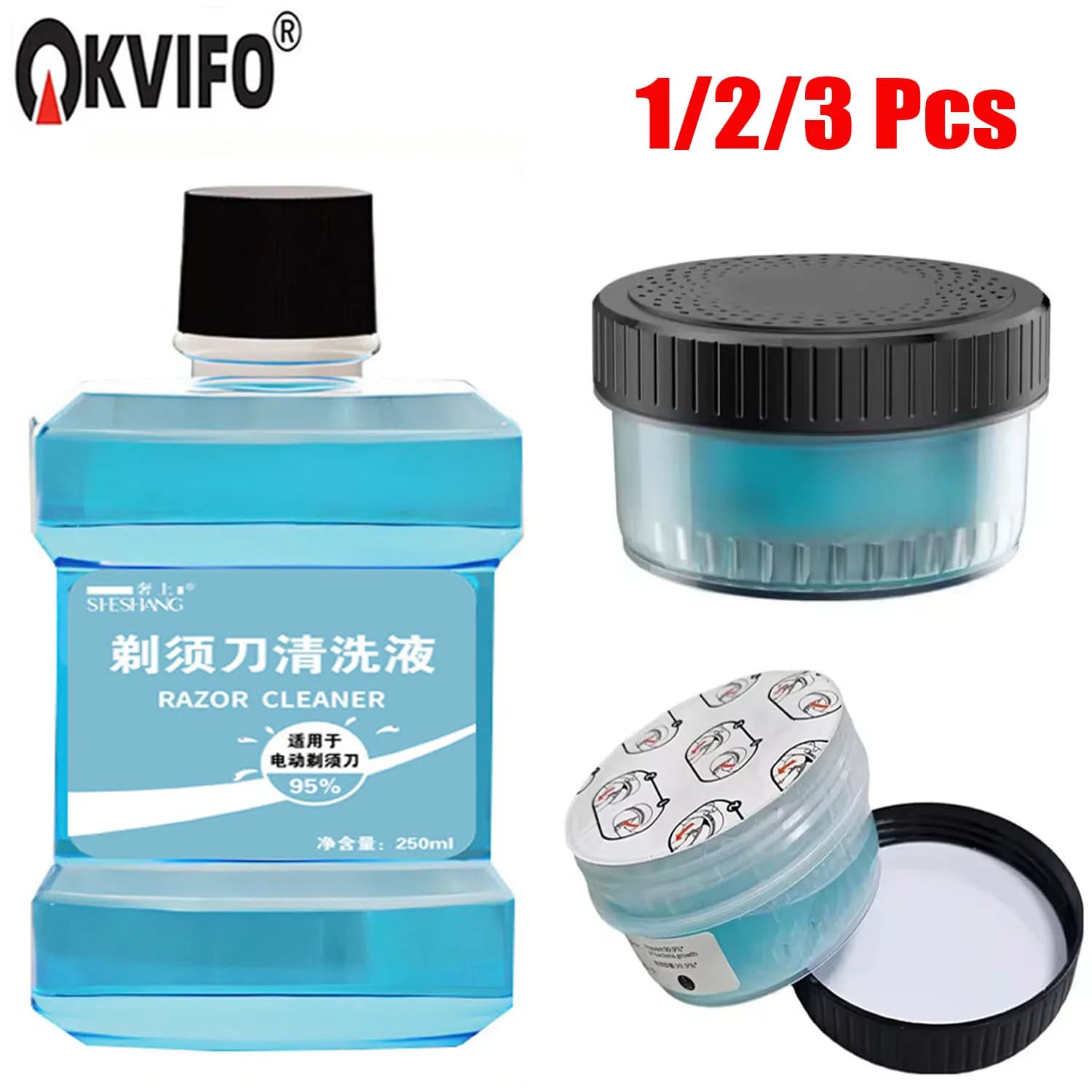 KVIFO 1/2/3 PCS Quick Clean Pod Replacement Cartridge Compatible with Philips Norelco Quick Clean pods Just cleaning solution