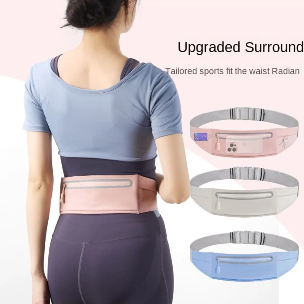 with Bottle Holder Running Belt Waterproof Multifunction Running Phone Bag Invisible Closure Lightweight Fitness Waist