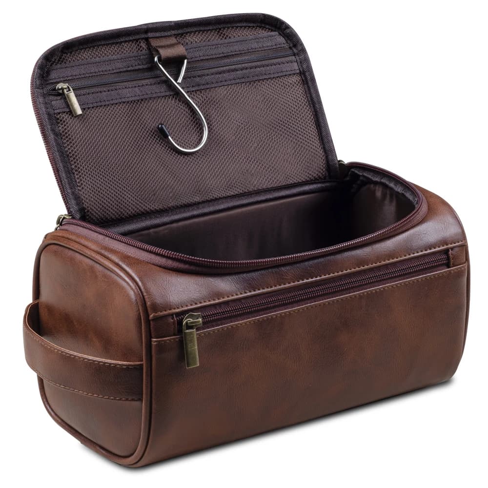 Men's Vintage Luxury PU Toiletry Bag Needed For Business Cosmetic Cases Toiletry Bags For Men Hanger Organizer