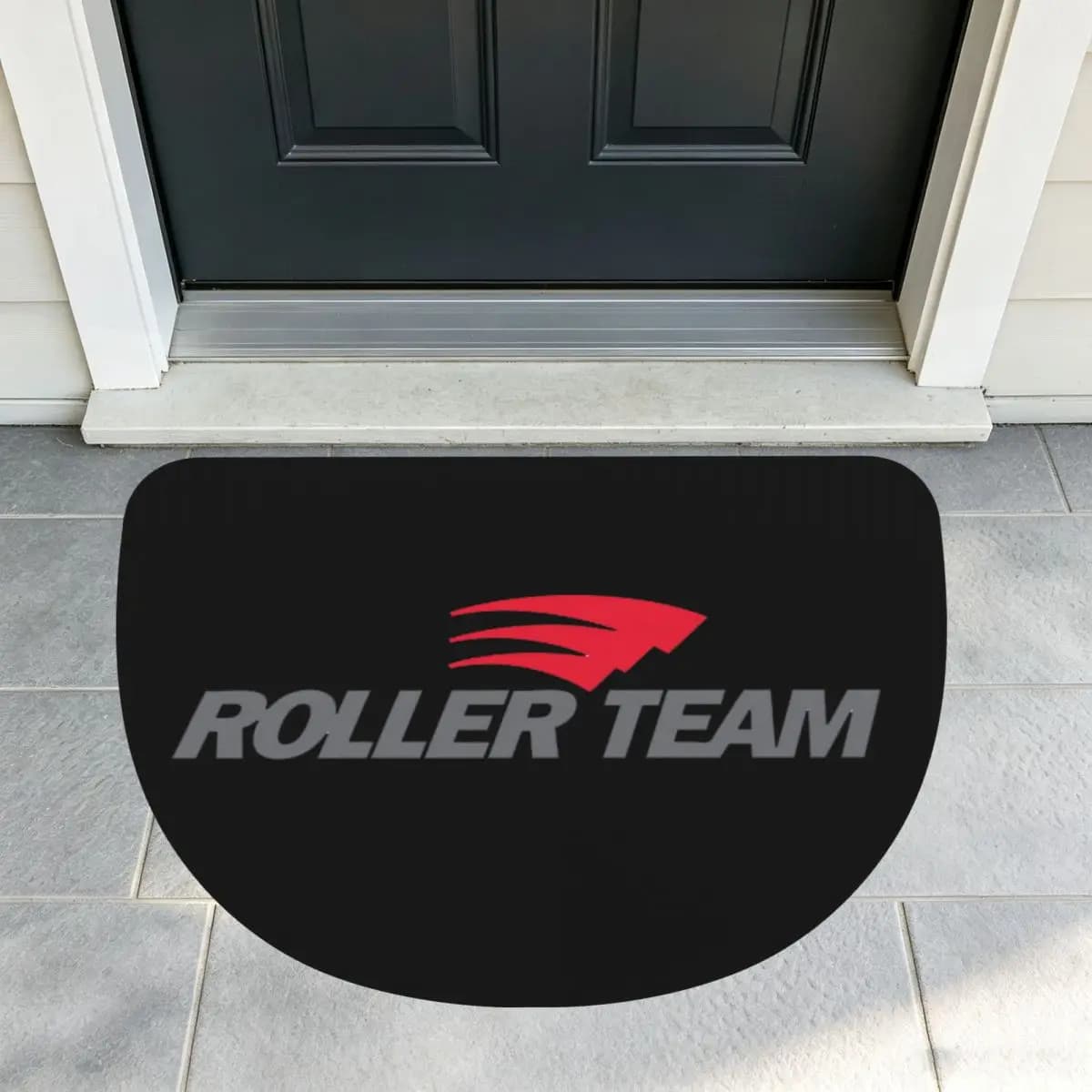 ROLLER TEAM Caravan Soft Flannel Half Round Doormat Non Slip Bathroom Mat Absorbent Floor Carpet for Garage