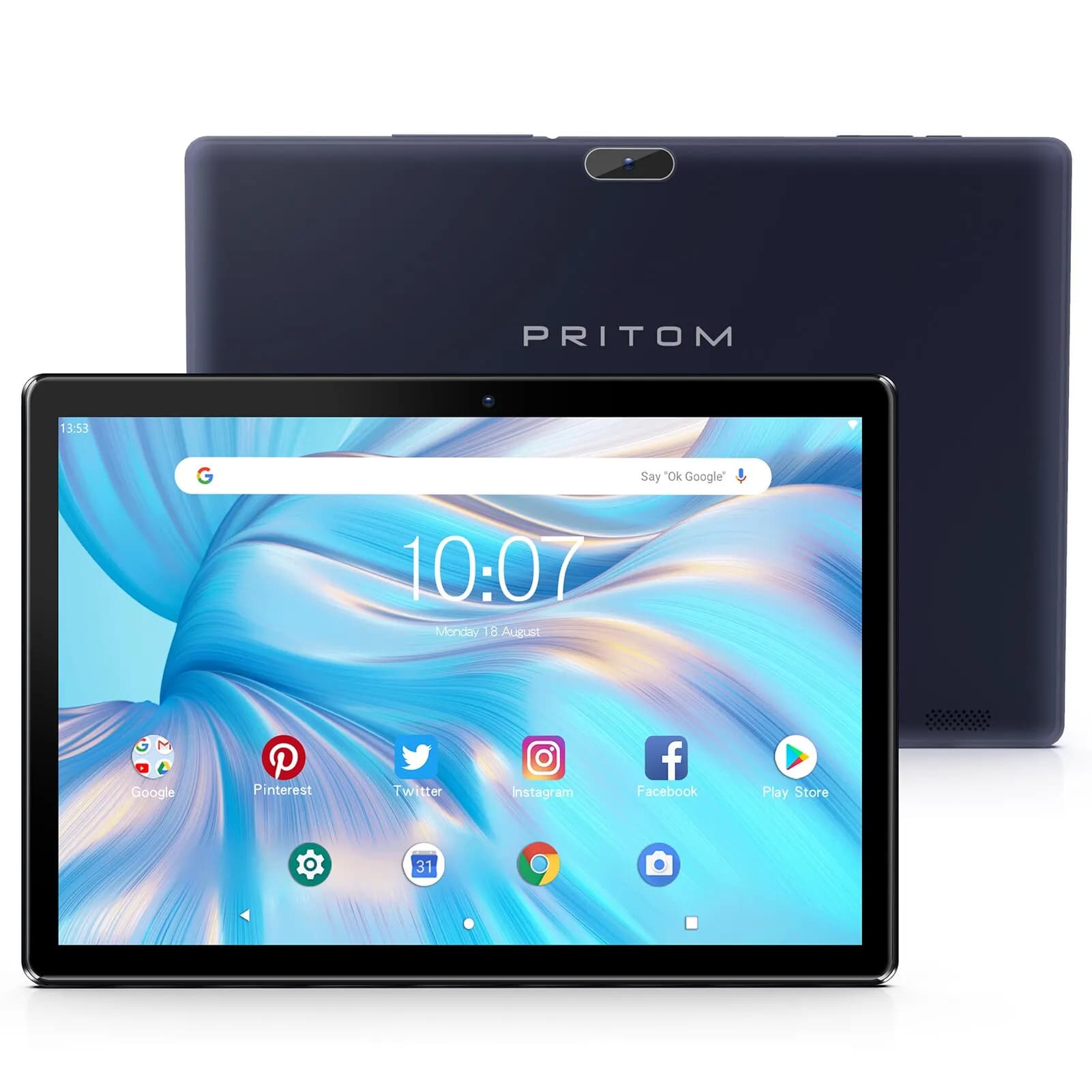 PRITOM Tablet Android 10 da 10,1 pollici 2 GB RAM 64 GB ROM Processore Quad Core Schermo HD IPS Telecamera posteriore da 8,0 MP WiFi