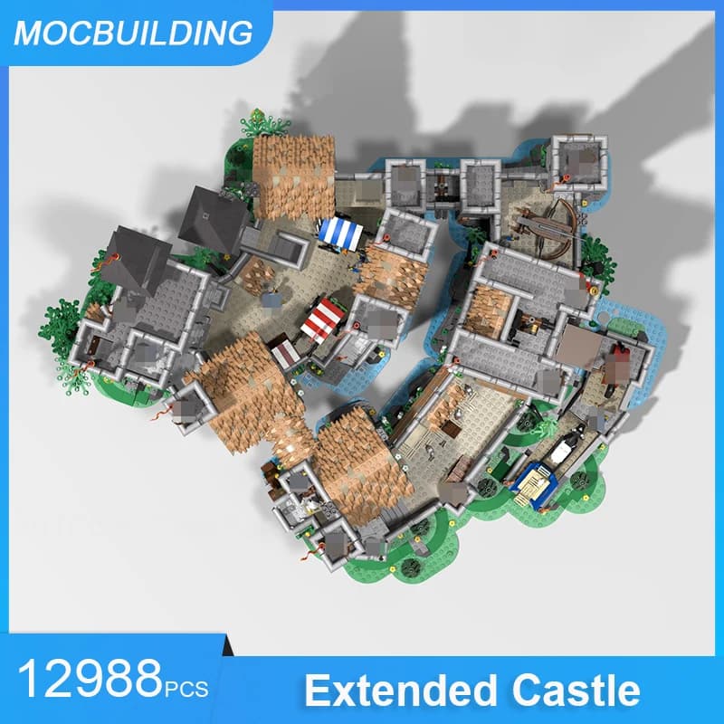 MOC Building Blocks Esteso Cavalieri Leoni Castello Modello Architettura Collezione Creativa Educativa Display Giocattoli Regali 12988PCS