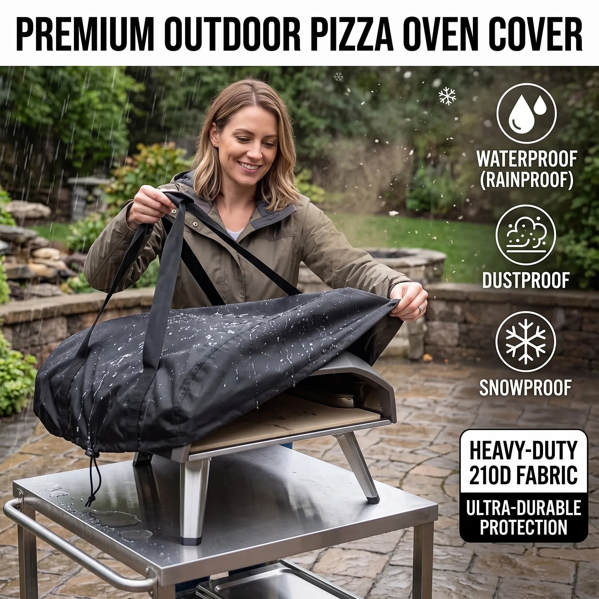 Waterproof Pizza Oven Cover for Koda 12/16 Portable 210D Oxford Fabric Dustproof BBQ Covers Grill Case Accessory
