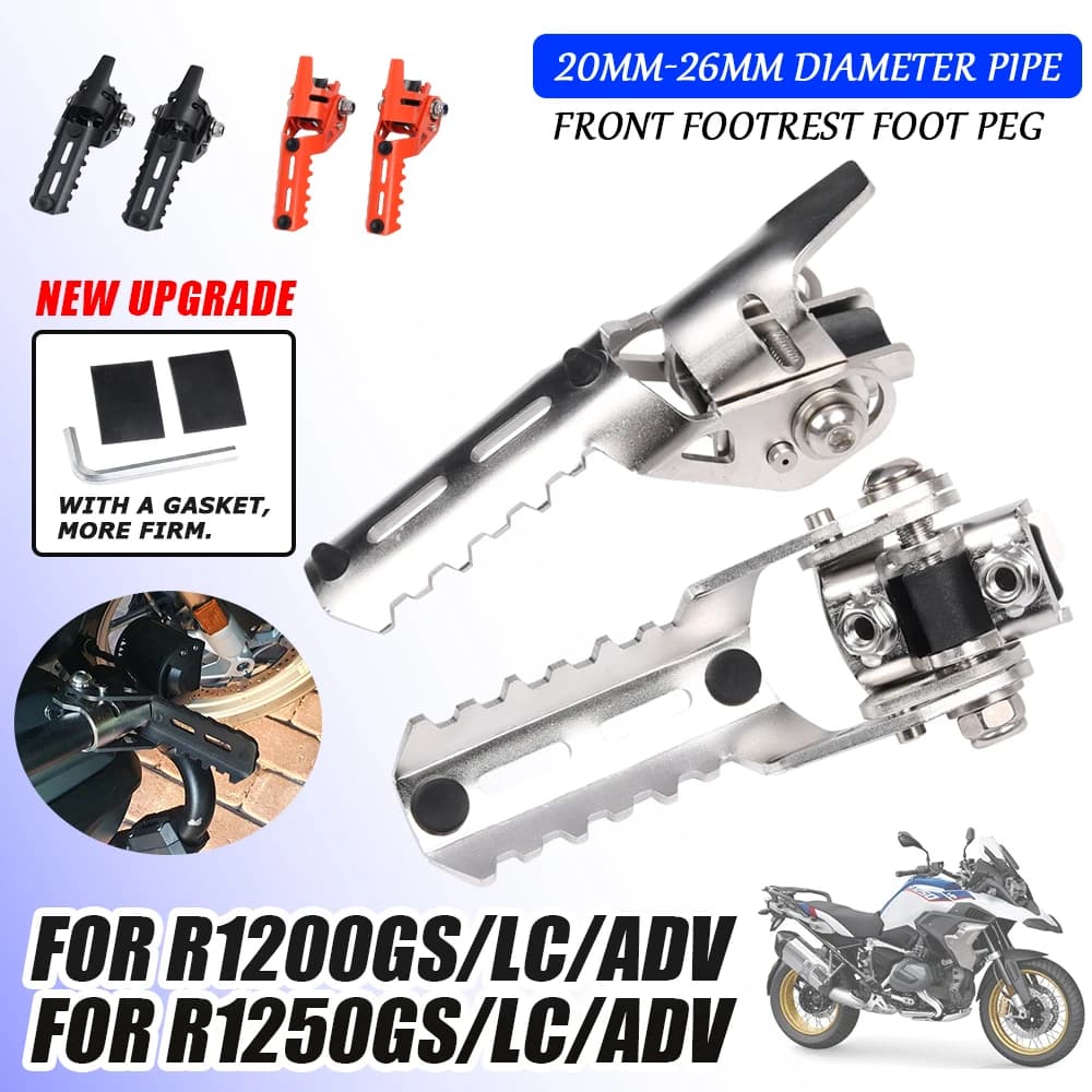 Motorcycle Highway Front Foot Pegs Folding Footrests Clamps 20-26MM For BMW R1250GS R 1200 GS ADV R1200GS Adventure LC HP GSA