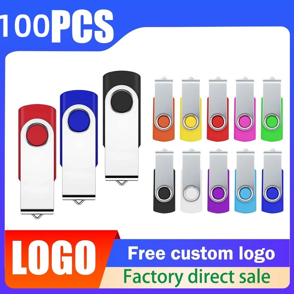metallo 100 pz logo gratuito Pendrive 32gb 64gb 128gb pen drive flash usb 2.0 memory stick Chiavetta USB impermeabile 16GB 8GB cle usb