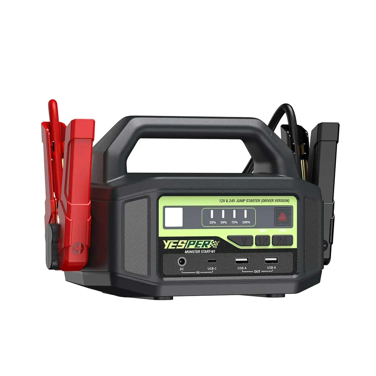 YESPER Avviatore di Emergenza 24V/6000A Peak – Dispositivo Tutto-in-Uno per Avviamento e Ricarica, Adatto per Auto e Camion