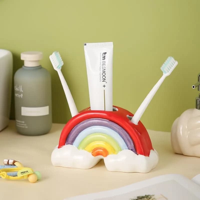 Storage shelf for toothpaste for electric brushes in the shape of rainbow storage rack for dental appliances for ceramic bathroom ZG706