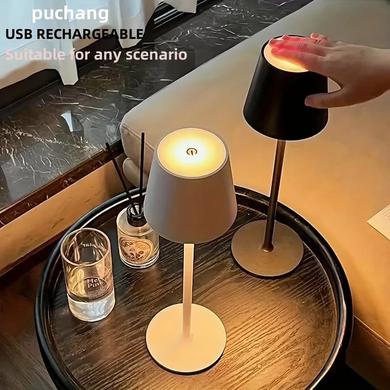 Rechargeable Table Lamp Tactile Sensor LED Night Light Wireless Reading Lamp For Hotel Bar Room Decoration