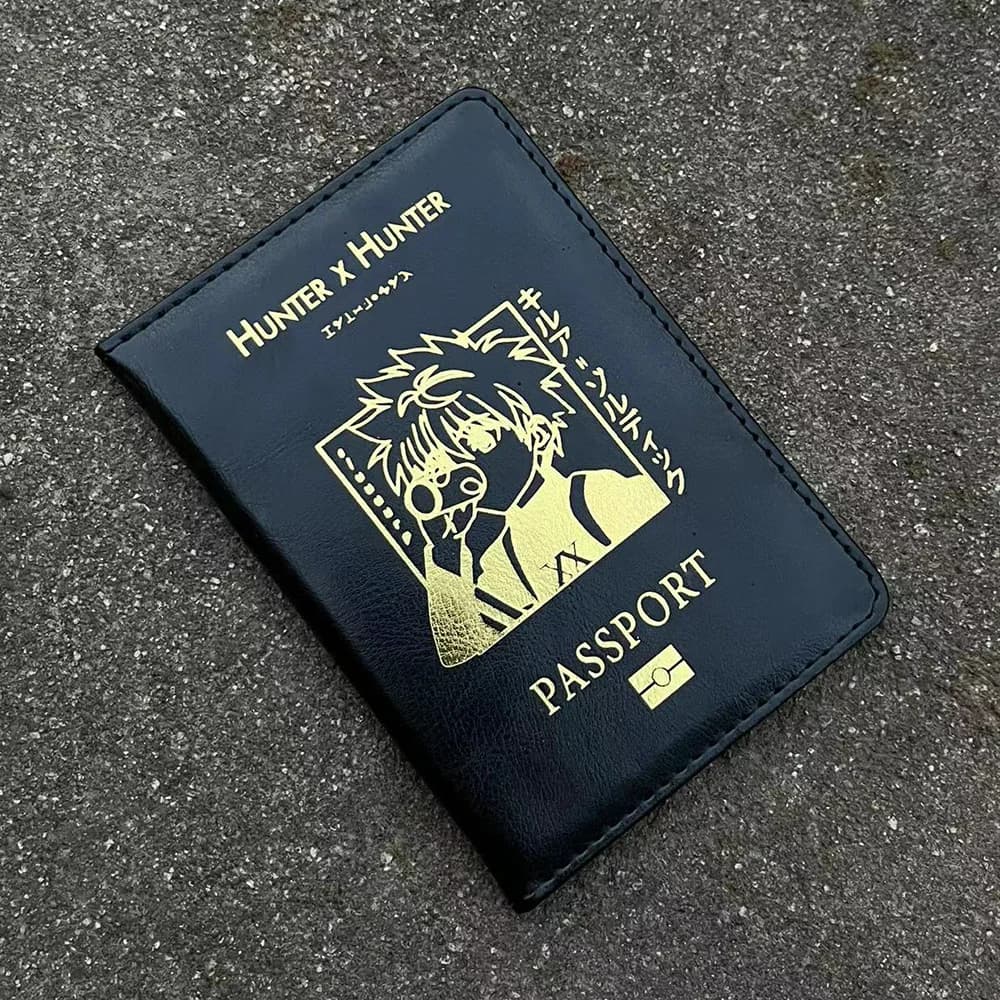 Custodia per passaporto Hunter X Hunter Porta passaporto da viaggio anime Supporto per trasporto di goccia