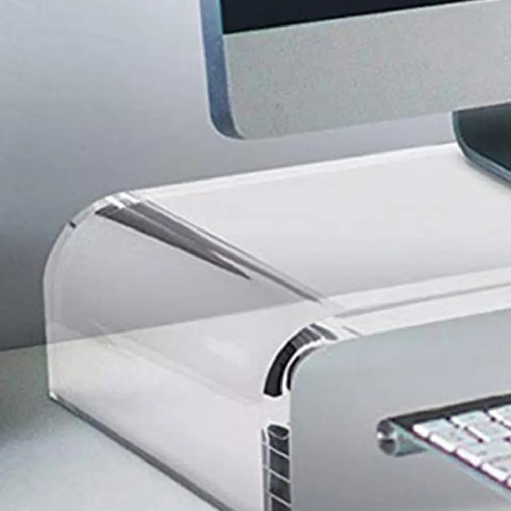 Supporto per Monitor in Acrilico Premium, Base Ergonomica per Rialzo Schermo Computer, Salvaspazio per Laptop e Tastiera