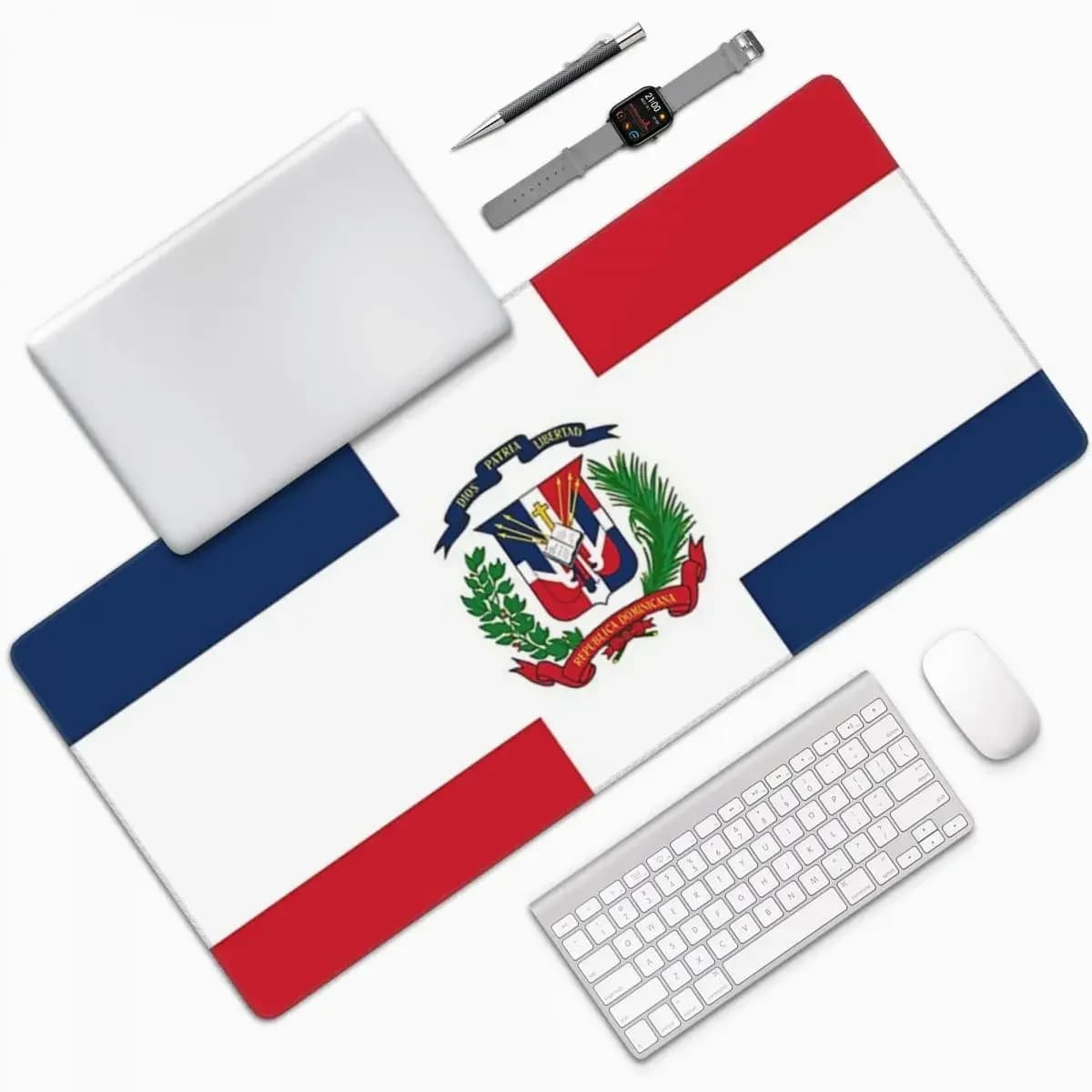 Regali, adesivi e altri prodotti con bandiera della Repubblica Dominicana Tappetino per mouse grande Tastiera per computer Tappetino per mouse Tappetino per scrivania per PC portatile da gioco