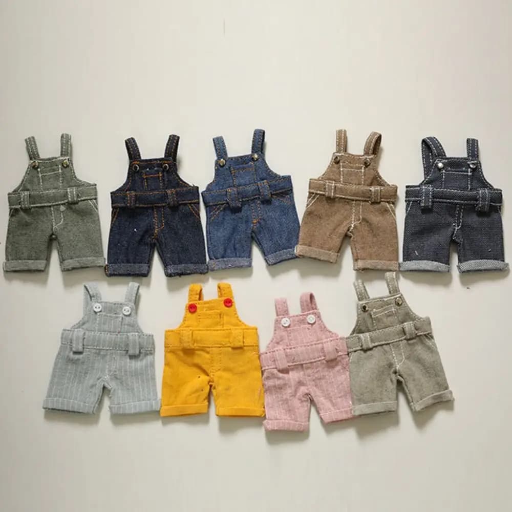 Pagliaccetti fatti a mano alla moda per pantaloni jeans per bambole in cotone da 10 cm Abiti per bambole Pantaloni Accessori per bambole giocattolo per bambini