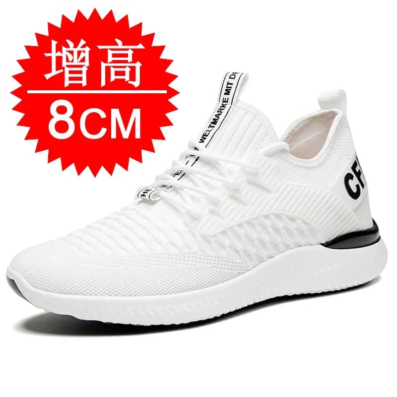 Men's Breathable Shoes to Increase Height Light Gymnastics Shoes Invisible Height Increase Shoes Breathable Mesh Sneakers 8 cm10 cm