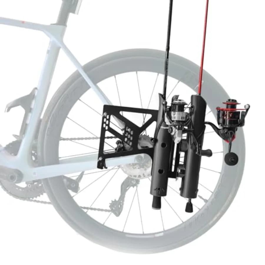 Bike Fishing Rod Holder for Bike Hold 2 Rods Easy to Mount Secure Stable Fishing Pole Holders