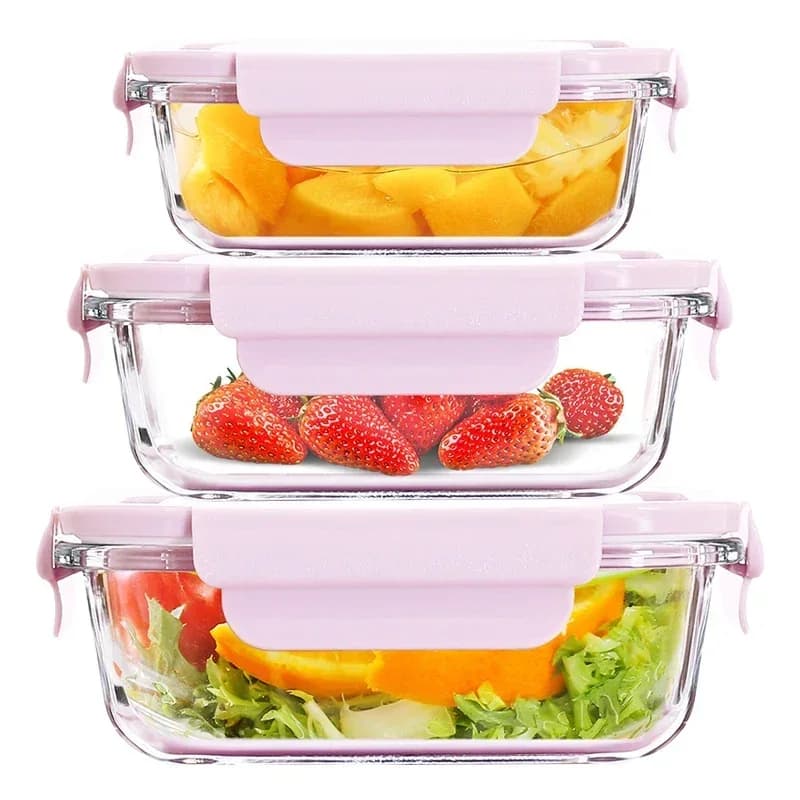 Portapranzo in vetro per microonde, vetro congelato sigillato per uso alimentare, contenitori per la preparazione dei pasti, portapranzo termico, frigorifero