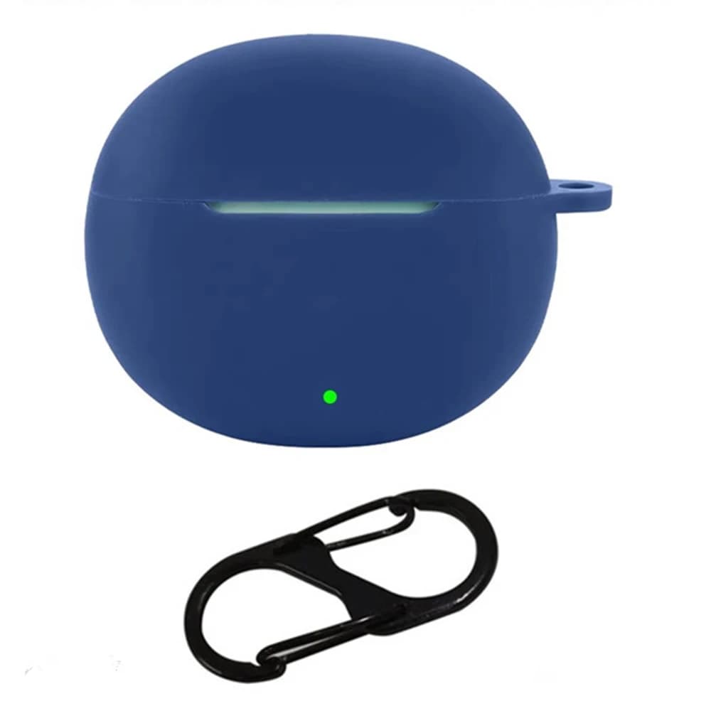 For Honor Earbuds X8 Silicone Case Wireless Auricolari Protective Case with Anti-Smarriage Clasp - Dark Blue