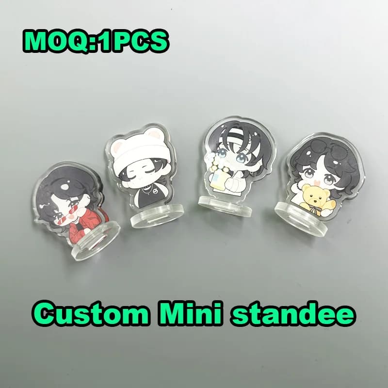 Mini Standee personalizzato Fascino acrilico trasparente Cartoon Anime Olografico Design carino Epossidico Star Film Design professionale per regali