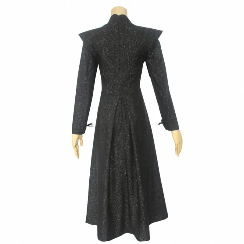Costume di Halloween 2026 Nuovo Film Daenerys Targaryen Abito Nero con Mantello e Cintura per Donna Taglia S ★ Lucky Cosplay