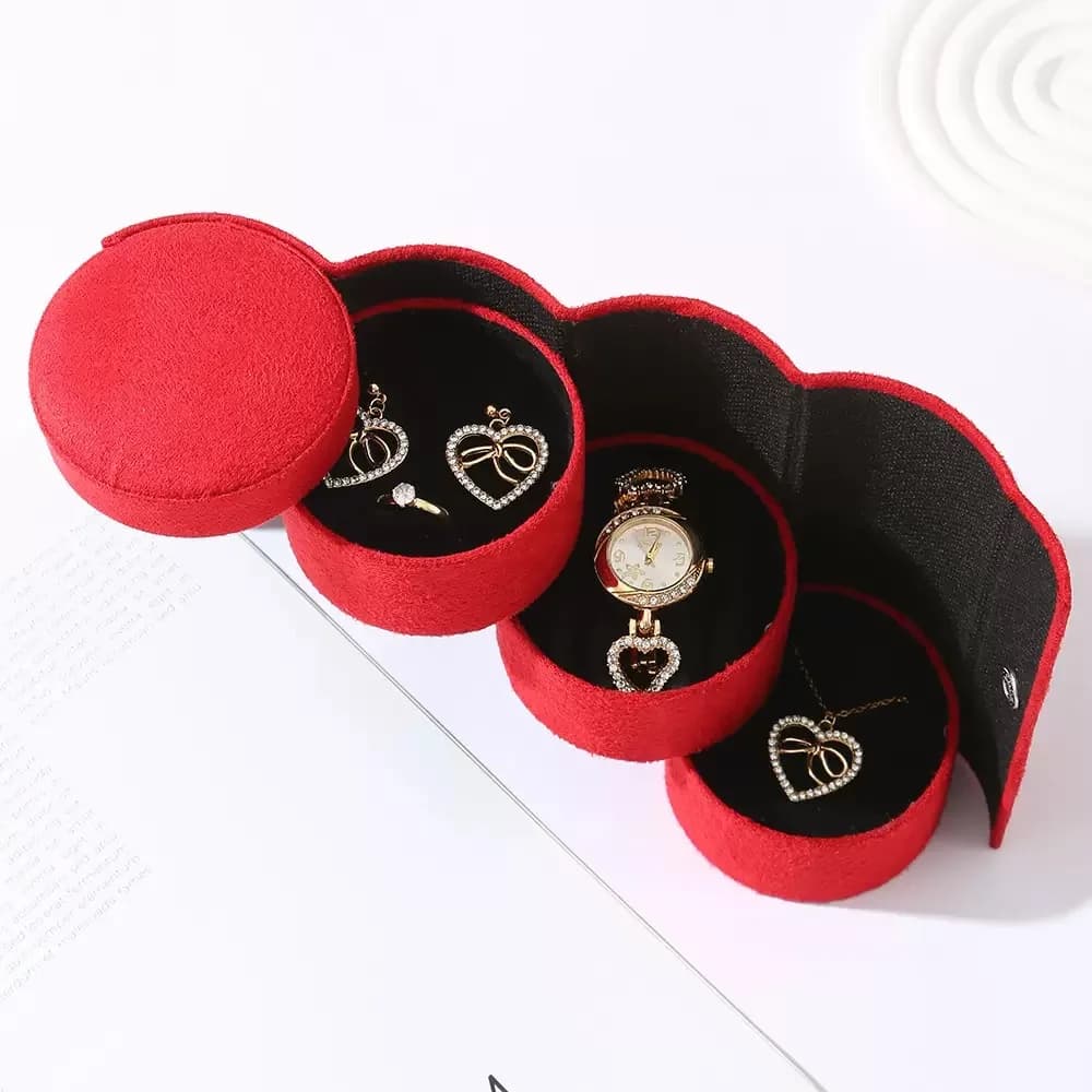 Nuovo set regalo da donna con scatola, orologio alla moda a 3 strati, collana, orecchini e set di anelli per le donne, fidanzata, regalo per la festa della mamma