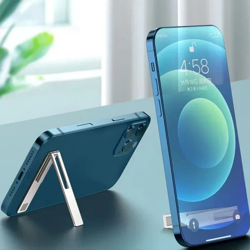Mini Alloy Folding Phone Stand Universal Metal Invisible Phone Holder Portable One key Fold Desk Bracket For iPhone Smartphones