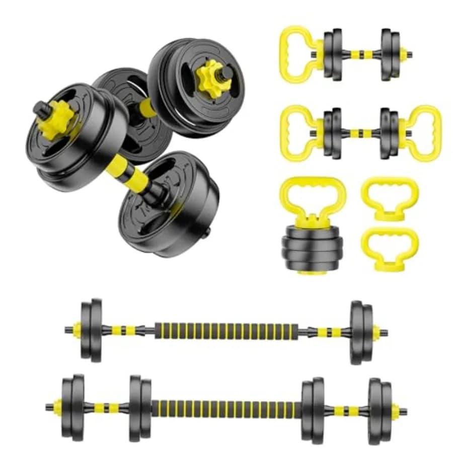 Set of Adjustable Manubri 10-90 lbs with Connector 4 in 1: Manubri, Libra, Kettlebell, Black Fleas Support - Fitness Equipment