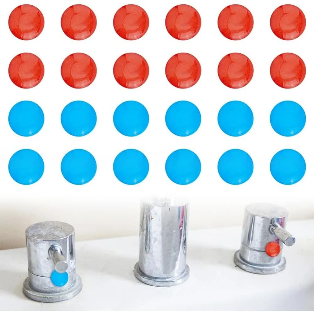 24 pezzi 2 colori adesivi acqua calda e fredda resina epossidica indicatore caldo freddo adesivi segnale adesivi trasferimento rubinetto kit di creazione