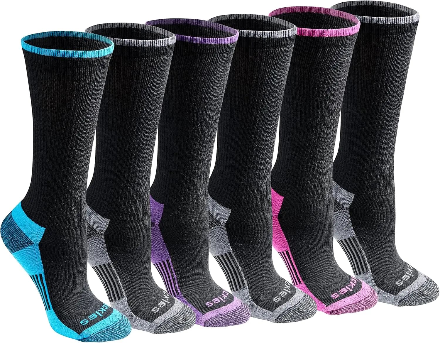 Women's socks with moisture control, sizes S-XL, 6 or 12 pairs