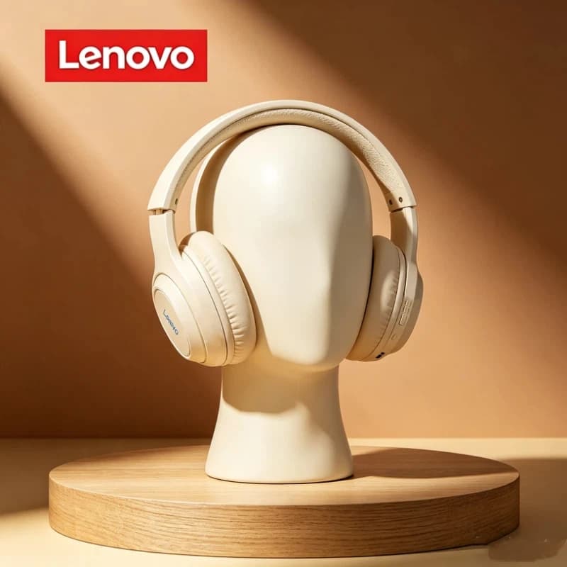 Lenovo 5.3 Bluetooth Headphones, Wireless Foldable Over-Ear Headphones for Computer, 360 ° Gaming Headphones with Original Stereo Sound